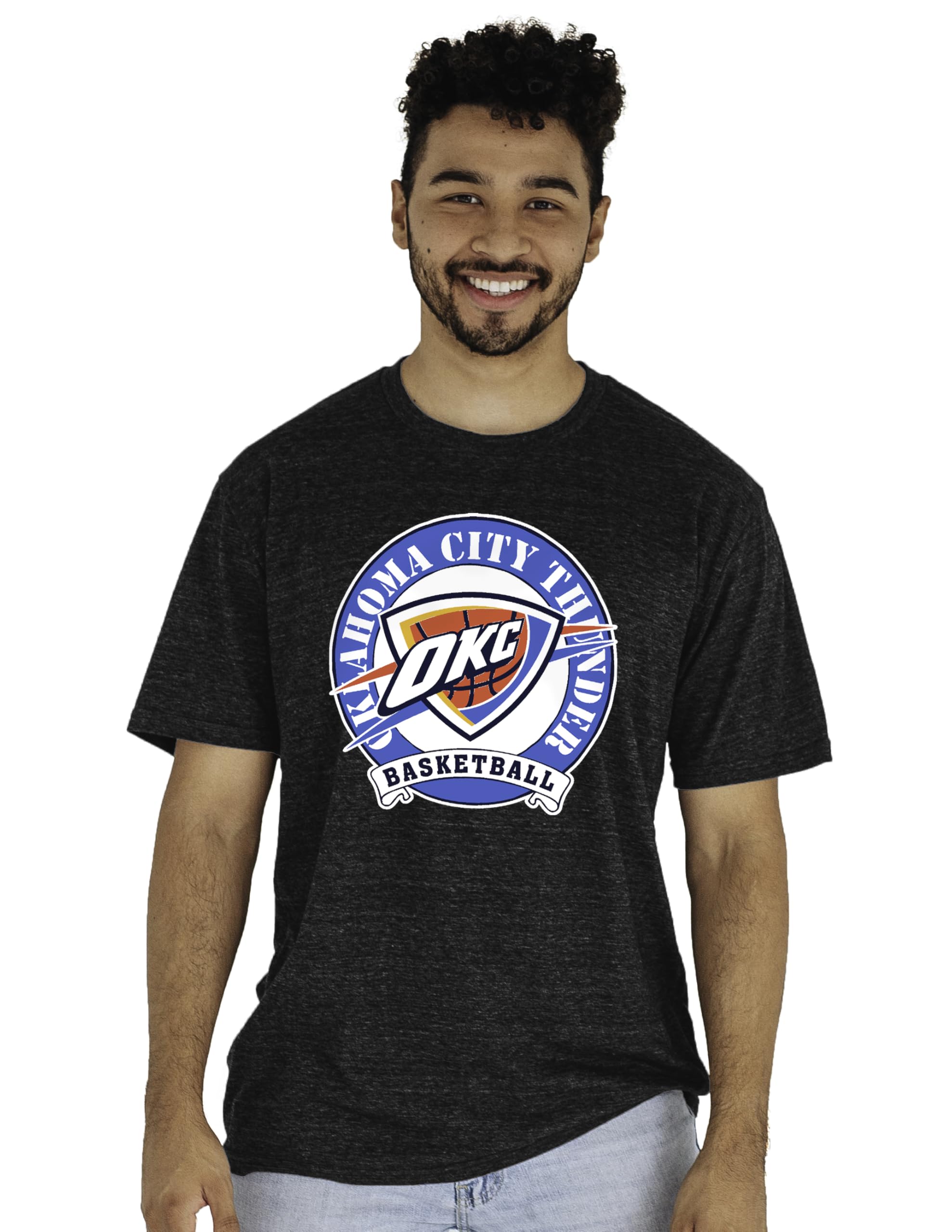 Blue 84 NBA Unisex-Adult NBA Officially Licensed Tri-Blend T-Shirt Black