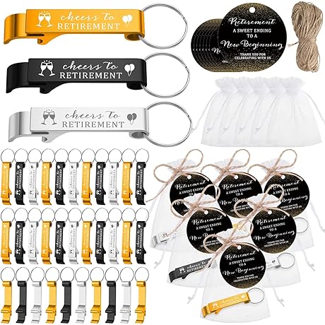 Maxcheck Retirement Keychains Cheers to Retirement Bottle Opener