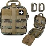 LIVANS Tactical First Aid Pouch, Molle EMT Pouches Rip-Away Military IFAK Medical Bag Outdoor Emergency Survival Kit Quick Release Design Include Red Cross Patch