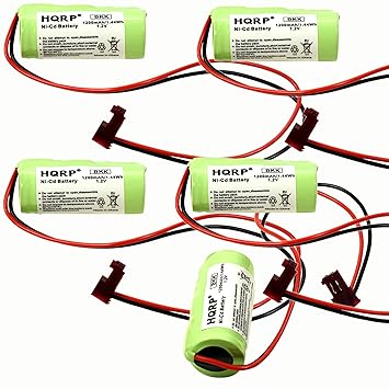 HQRP 5-Pack Emergency Exit Light Battery Compatible with Lithonia ELB1P201NB ELB1P201N2 ELB1P2901N ELB1P201N ANIC1493 Lithonia 1009S00-MZ ELB0320 Grainger 4WT20 OSA212 NIC1169 EBE-33 NiCad 1200mAh