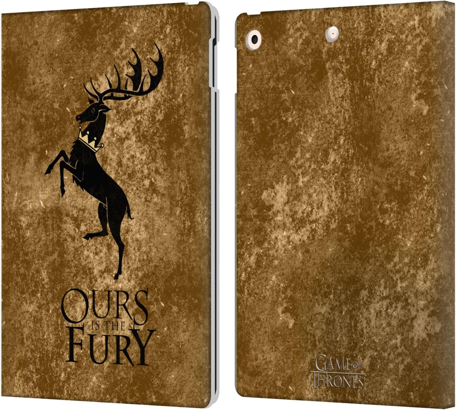 Head Case Designs Officially Licensed HBO Game of Thrones Baratheon Dark Distressed Look Sigils Leather Wallet Case Compatible with Apple iPad 10.2 2019/2020/2021