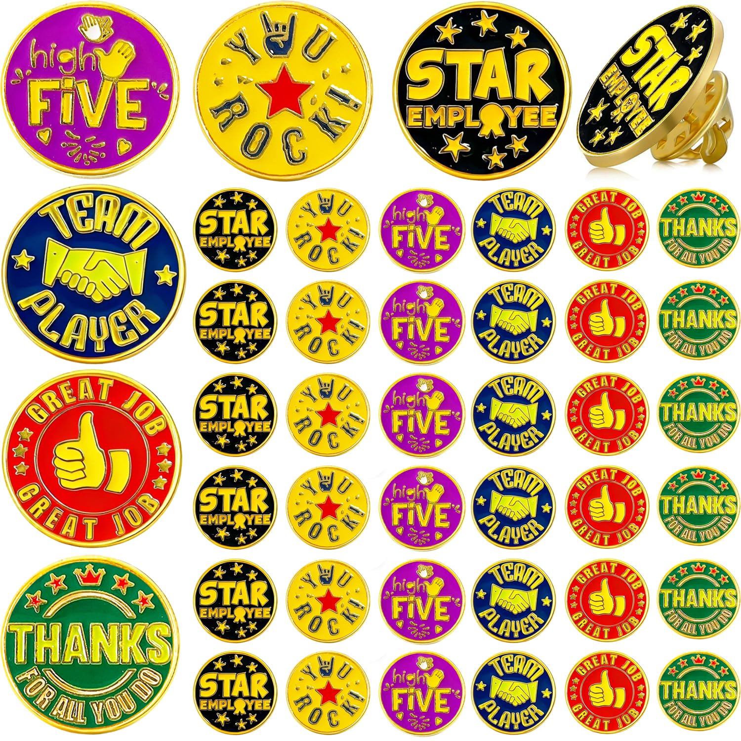 Snapklik.com : 48 Pcs Recognition Pins Employee Of The Month Lapel Pin ...
