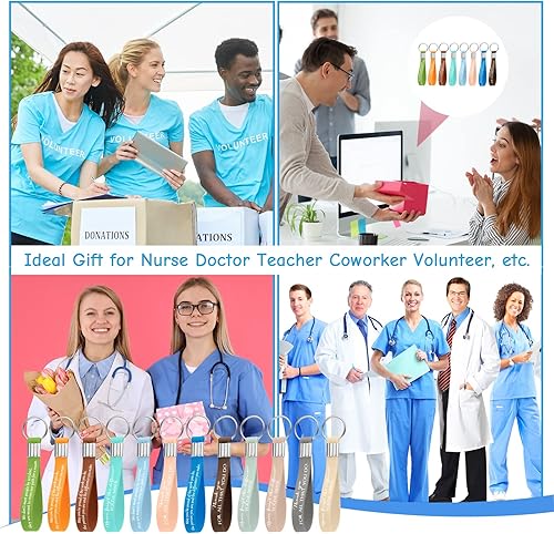 Vista 7 de Roowest 48 piezas de llavero de agradecimiento con texto en inglés Make a Difference