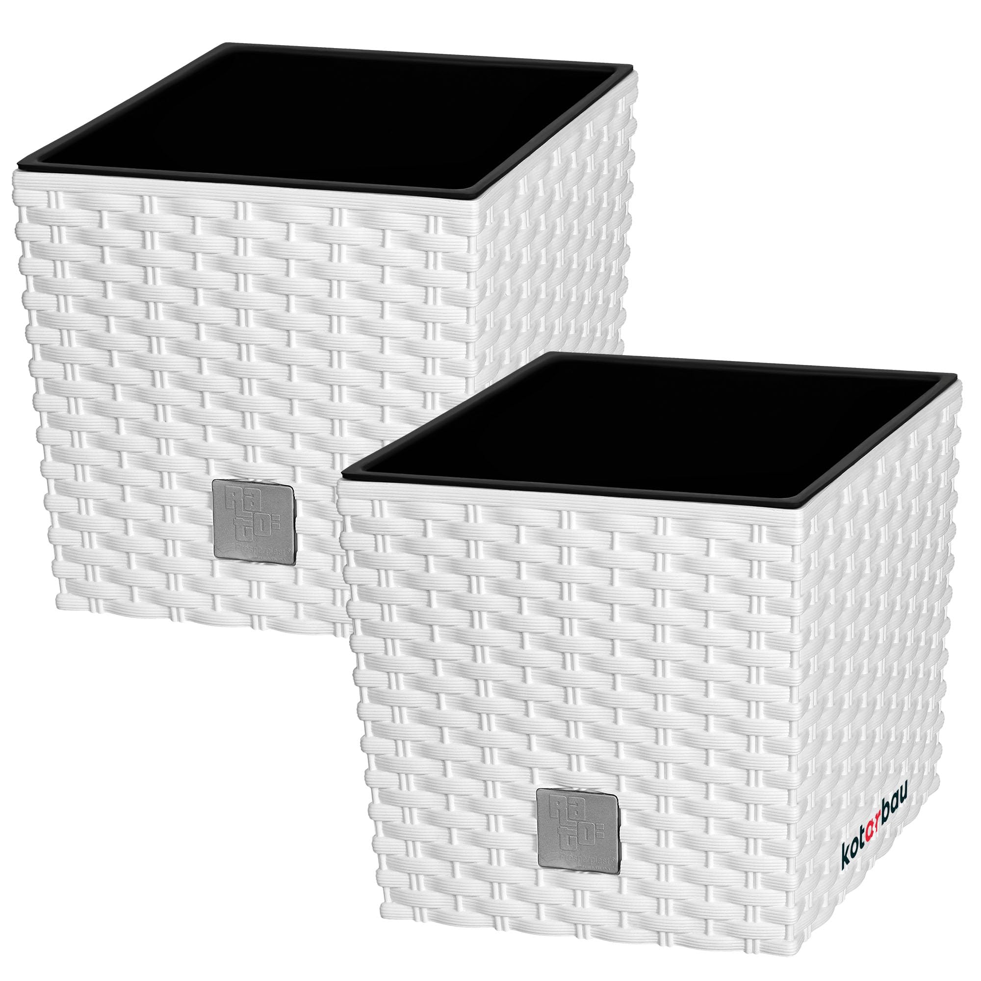 KOTARBAU® Macetero con Maceta Interior, 260 mm, Ratan sintético, Antracita - Gris Oscuro, Maceta Rato con patrón de Trenzado Que imita el Mimbre, Maceta Interior separada, extraíble, Cesta — view 11