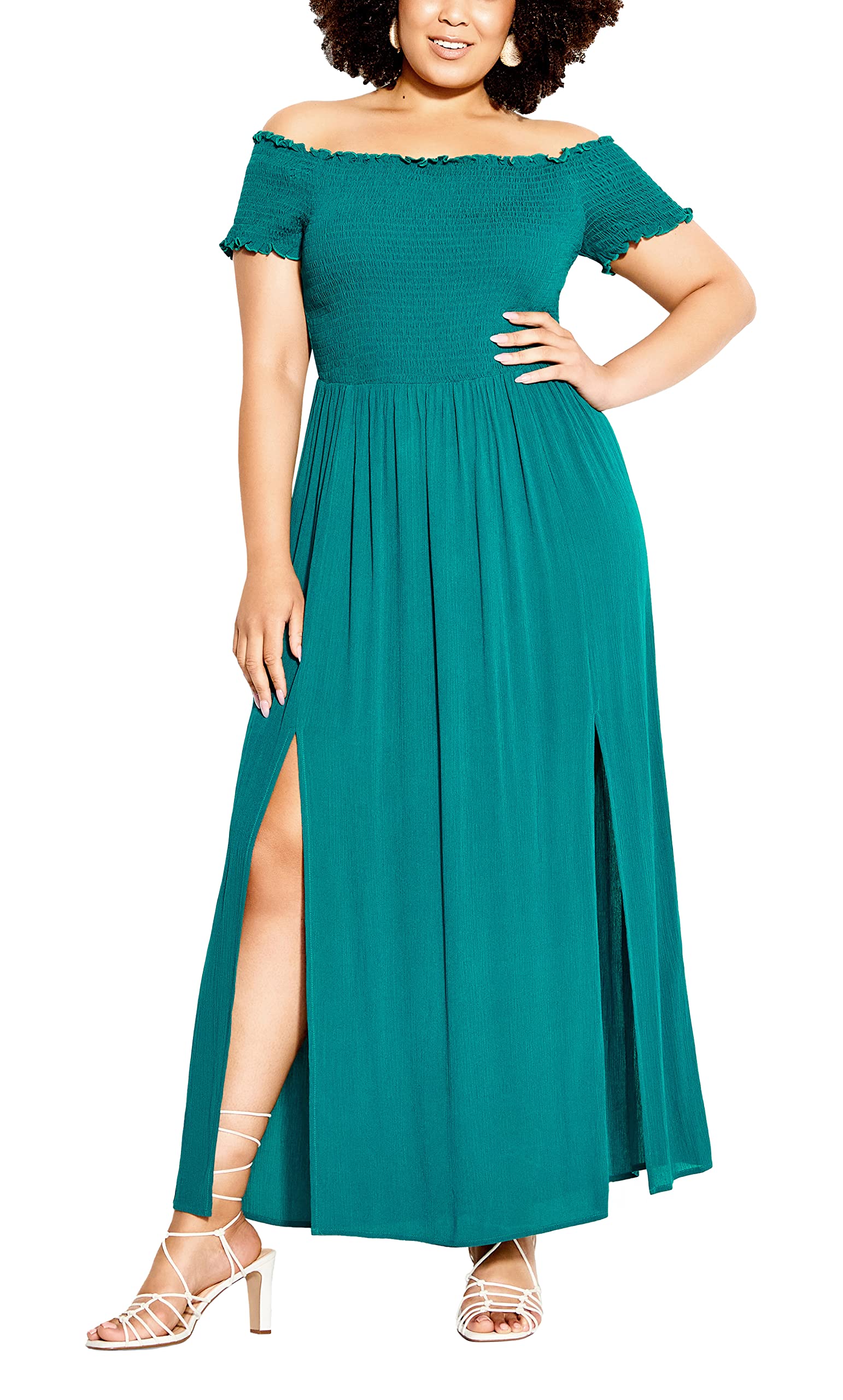 CITY CHIC Plus Size Maxi Summer Passion, in Marine, Size, 22