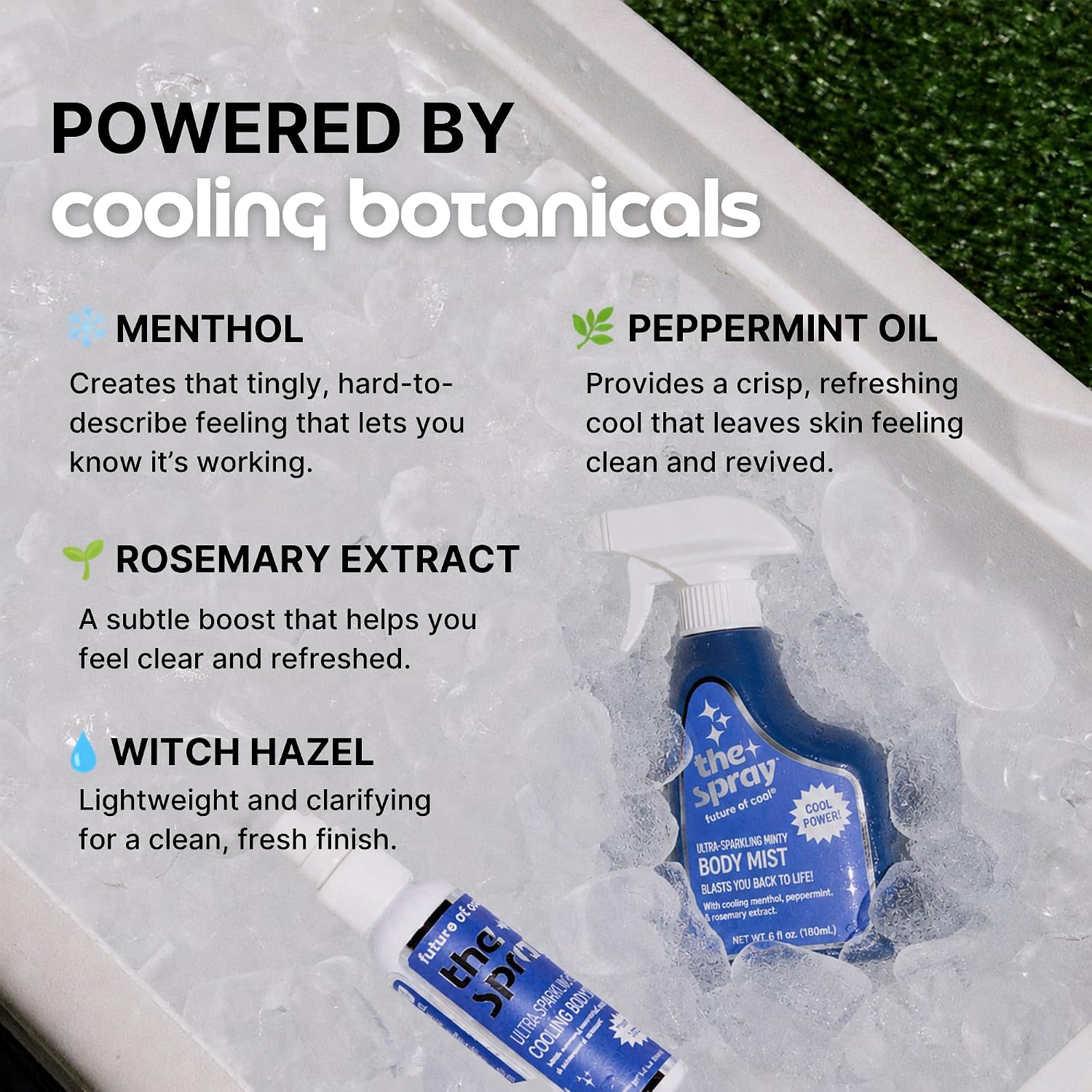 Future of Cool Cooling Body Spray – Refreshing Cool Mist for Adults with Menthol & Peppermint (6.07oz) Deodorizing Body Spray for Instant Heat Relief – Non-GMO & Vegan