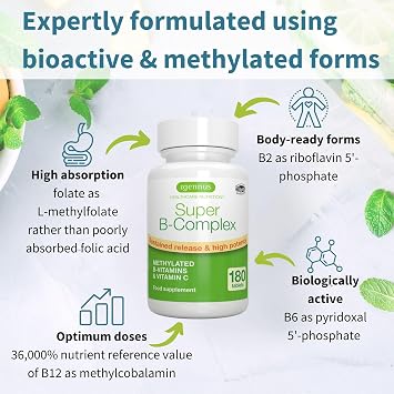 Super B-Complex + Zinc Complex Vegan Bundle، Methylated Sustained Release B Complex + 25mg Chelated Zinc Picolinate & Bisglycinate with Copper، by Igennus