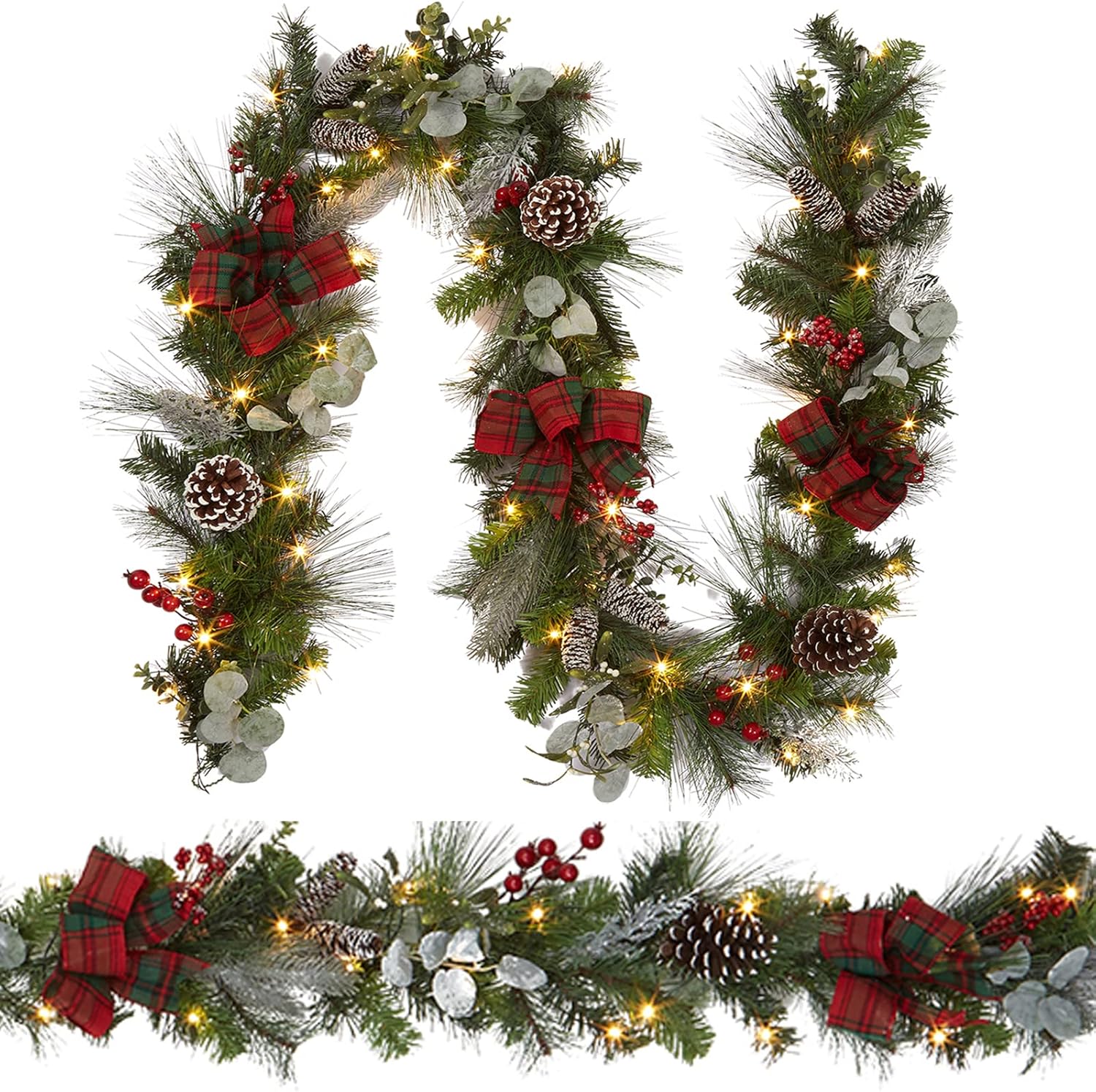 Garland Christmas Decorations, 9 Ft Christmas Lighted