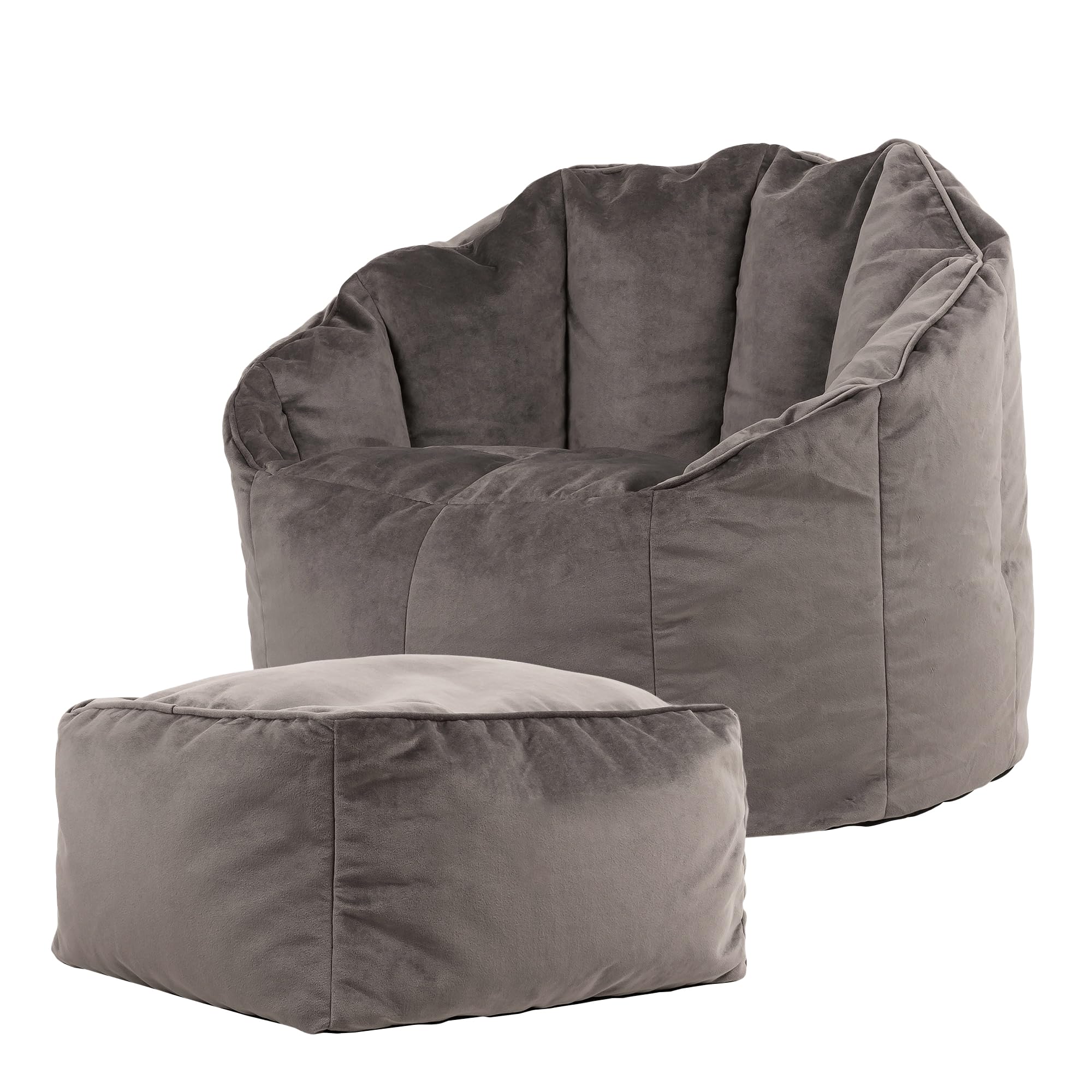 Puff Sillón De Terciopelo Sirena De Icon – Suave, Cómodo Y Con Relleno Incluido, Color Rosa