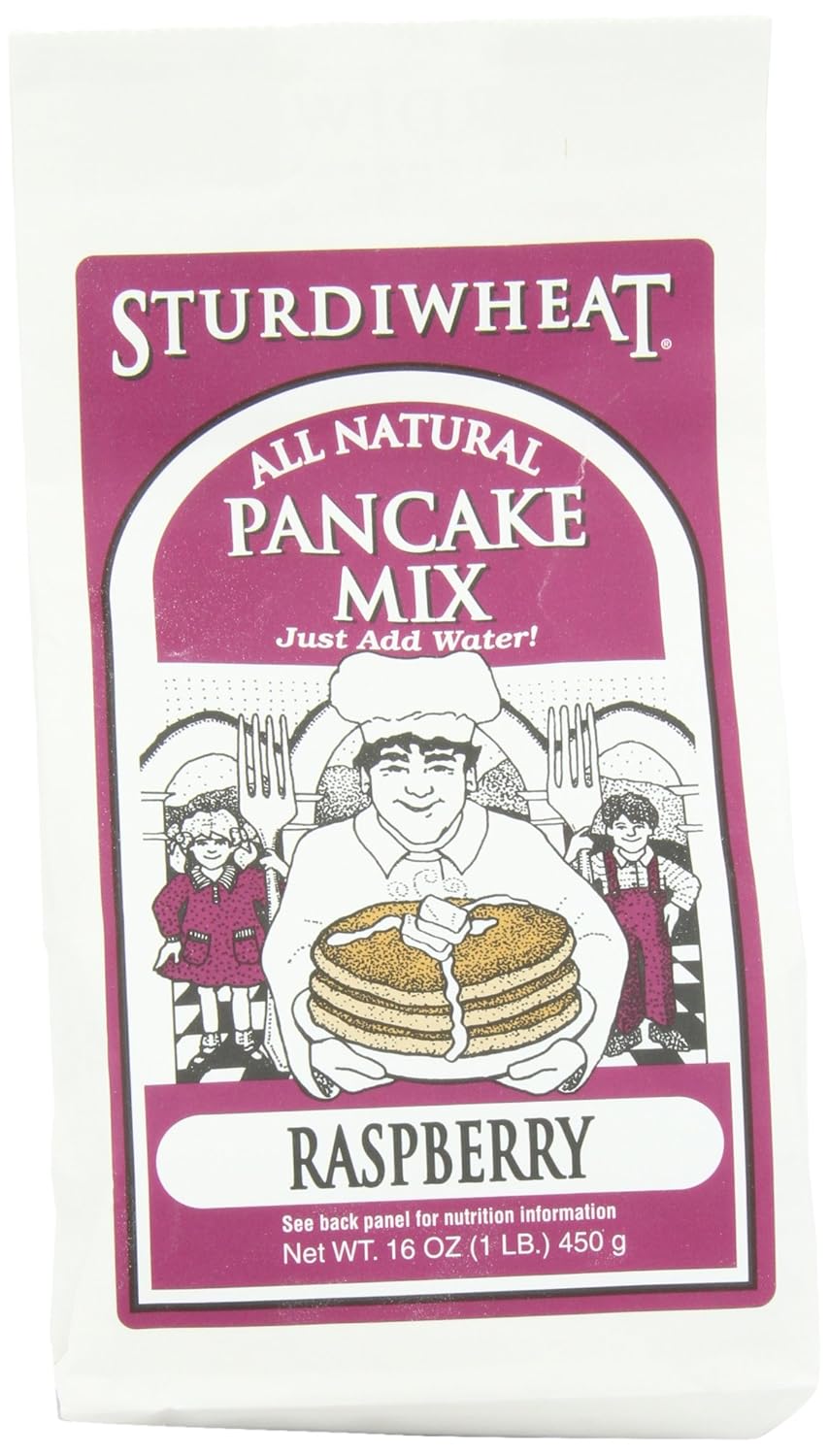 Sturdiwheat All Natural Pancake Mix, Raspberry, 16Ounce Package (Pack of 4