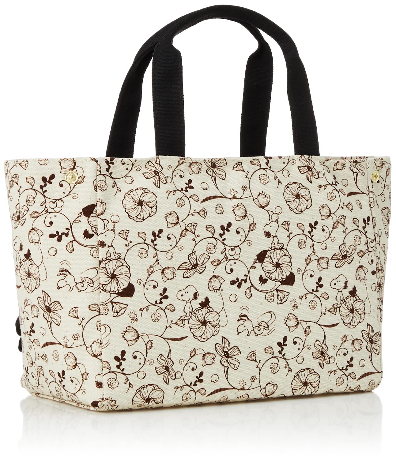 Sifre HAP6040 Women's Snoopy Side Button Mini Tote Bag, Flower Beige
