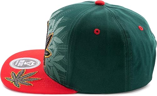 Miniatura 5 de Gorra de béisbol bordada con diseño de hojas de marihuana y cannabis