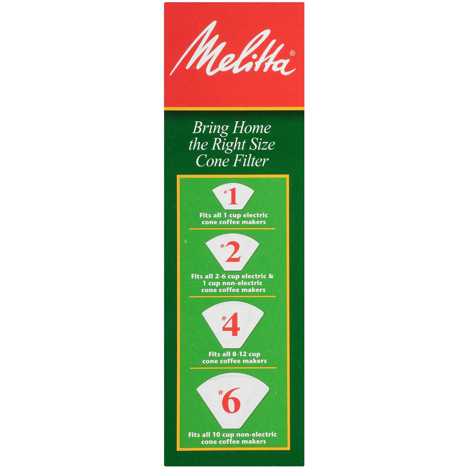 Melitta #2 Cone Coffee Filters, White, 100 Count