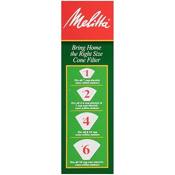 Melitta no 2 Cone Coffee Filters, White, 100 Count