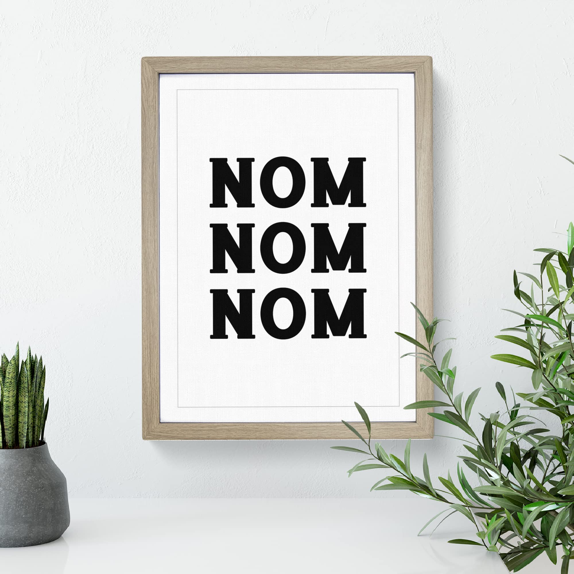 Nom Typography Quote Framed Wall Art Print, Ready to Hang Picture for Living Room Bedroom Home Office Décor, Oak A3 (34 x 46 cm) - Image 3