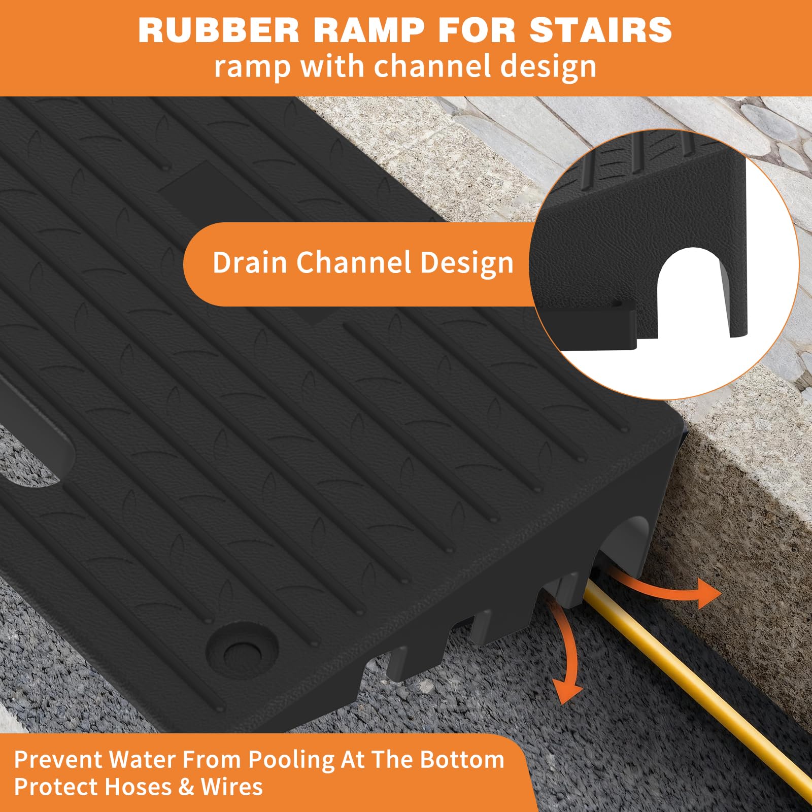 Rampa in gomma di plastica da 12,7 cm per soglia