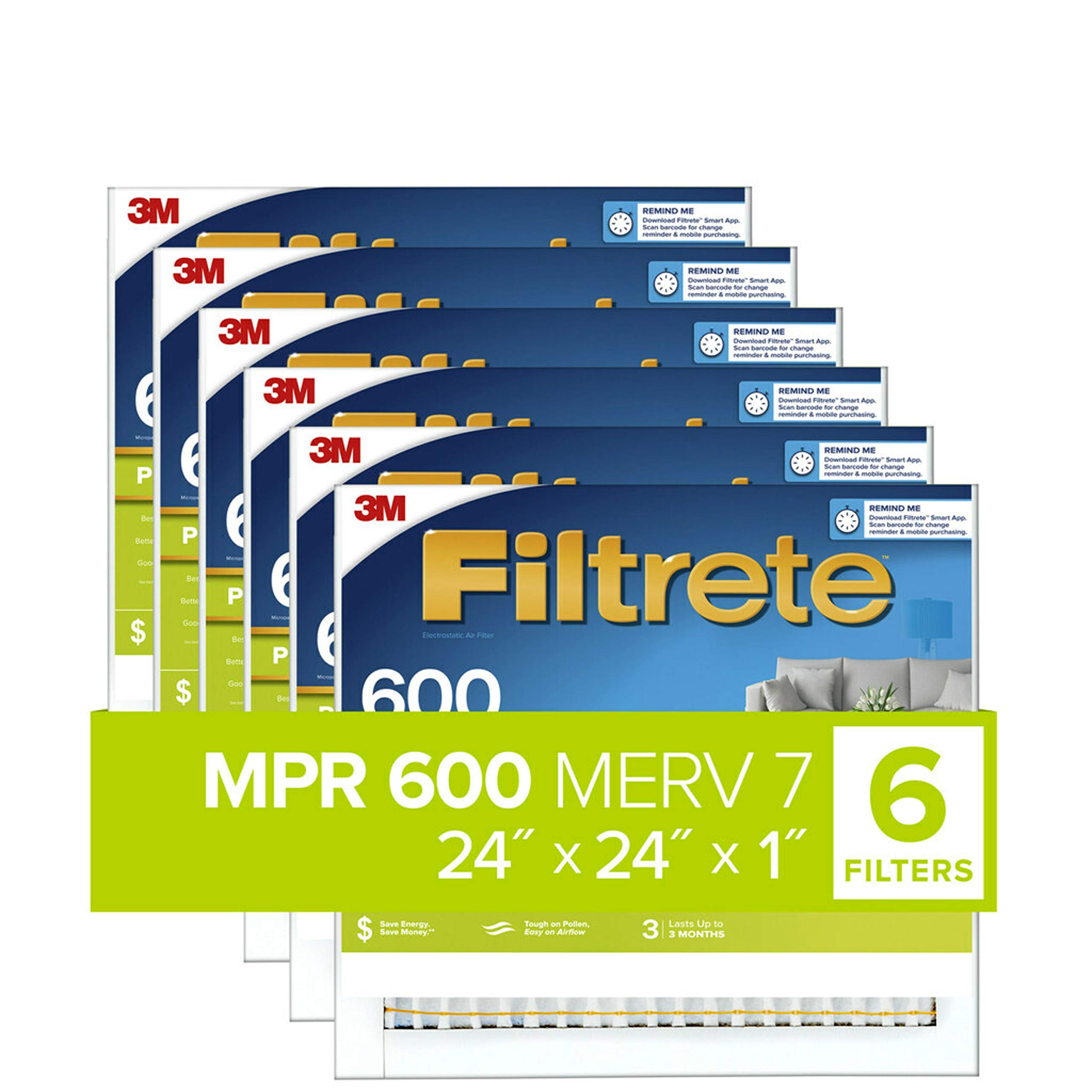 Filtrete 24x24x1 AC Furnace Air Filter MPR 600 Clean Living Dust Re | amzdealz