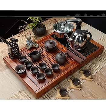 煎茶 芭蕉葉盆 茶器 五客(A765) 煎茶 芭蕉葉盆 茶器 五客(A765) 煎茶・中国茶器 新商品 [東山堂煎茶