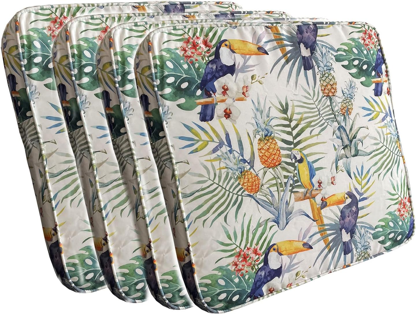 BELLRINO Outdoor Waterproof Patio Cushion Covers 22" X 20" X 4" Set of 4 Replacement Slipcovers Decorative Cushion Cover for Chair Seat Garden Bench Porch Couch P008-22X20X4-4PC Cover ONLY