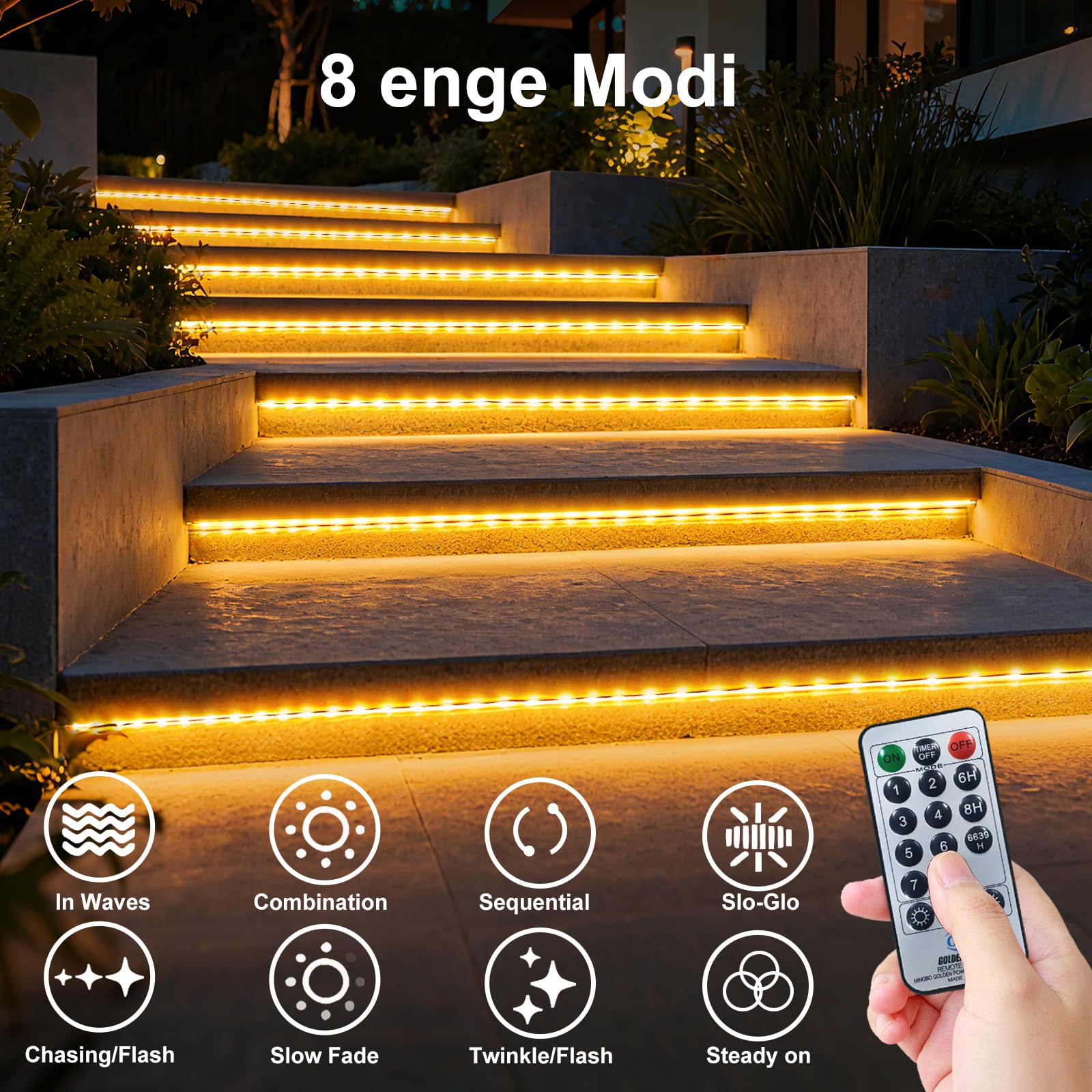 Bzavor 20M 400 LED Lichterschlauch Außen mit Stecker Fernbedienung,Lichterkette Außen 8 Modi Dimmbar IP44 Wasserfest,Lichterschlauch Für Innen Außen Weihnachten Garten Terrasse Zaun Hof Deko Ø5mm