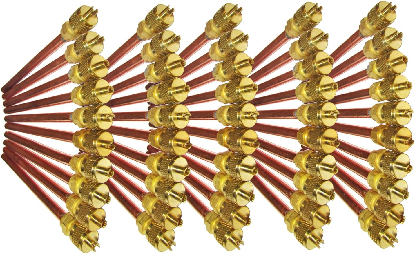 50-Pack Access Valve + Core & Cap/Core Remover 1/4" SAE x 1/4" OD x 3" stem. Heavy Duty