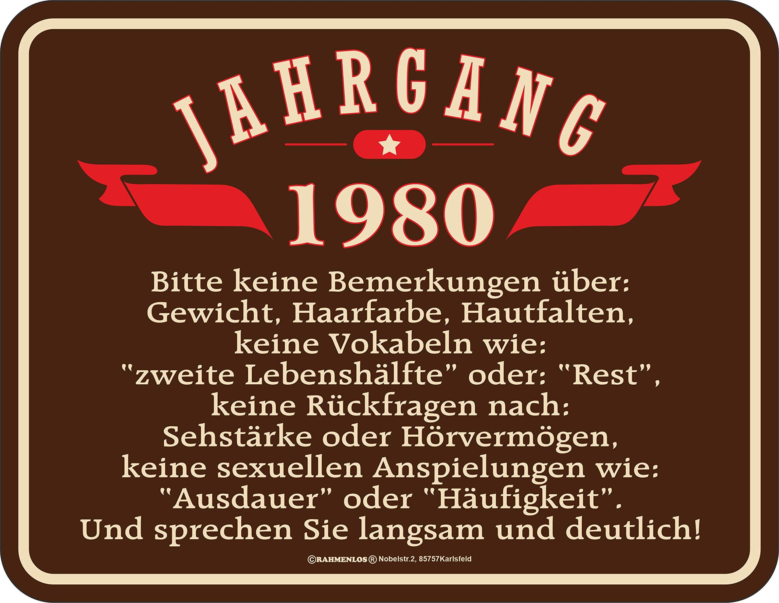 RAHMENLOS Tin-Plate Sign, Brown, 17 x 22