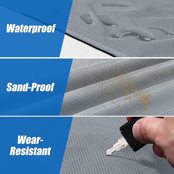 Odoland Tapis de Plage, Couverture de Plage en Nano, Imperméable Leséclaboussures, Tapis de Pique-Nique Anti Sable, 160 * 180cm, Portable Léger pour Camping, Picnic, Voyage ect (Gris) - 3