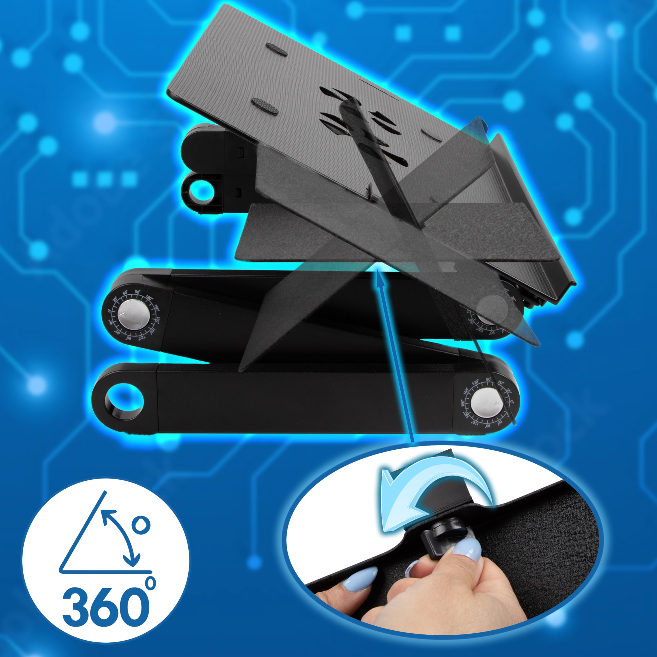 Duronic DML141 Soporte para Ordenador portátil con Ventilador USB y Plataforma para ratón, Base Regulable