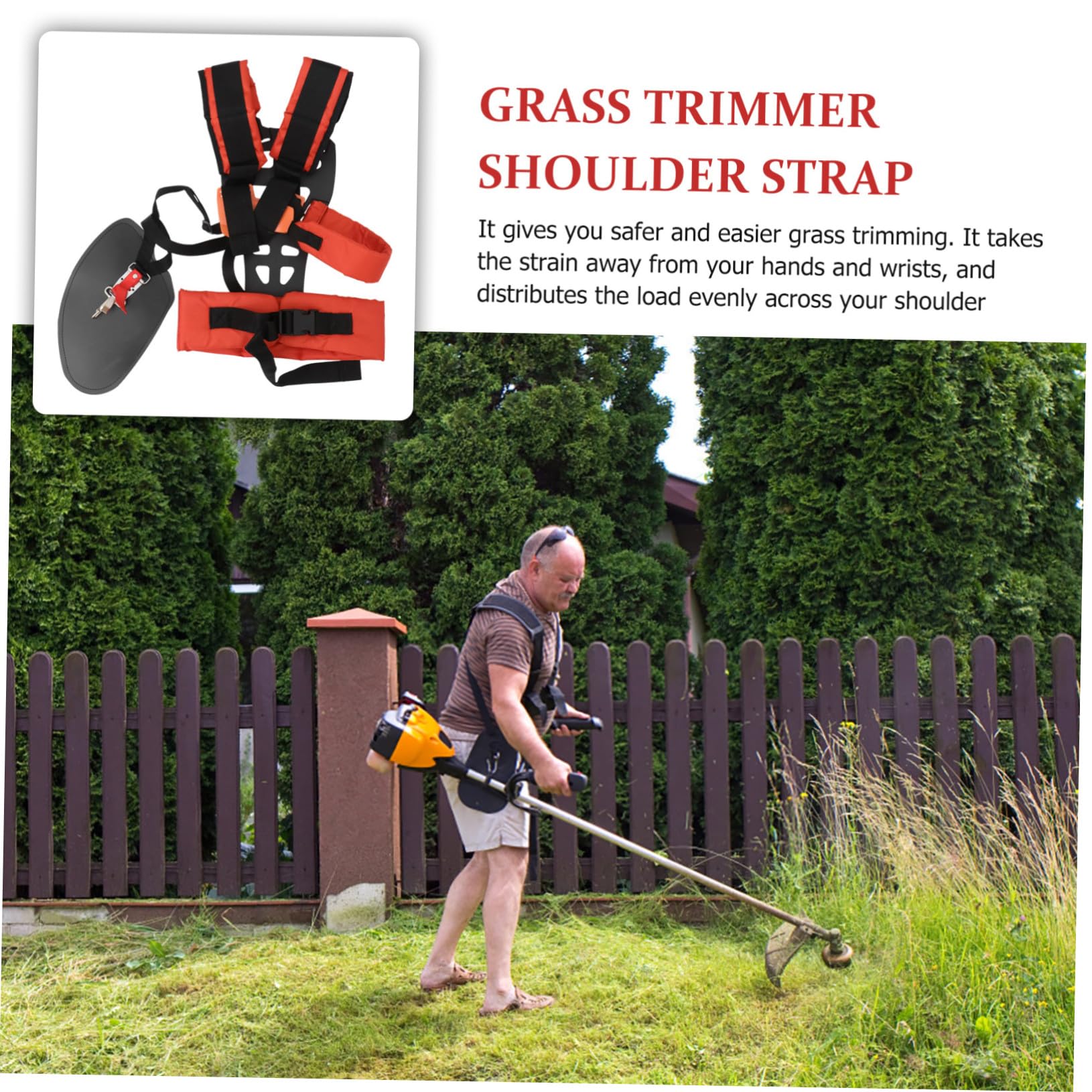 ibasenice de Hombro W Ajustable para Desbrozadora Cinturón Acolchado para Cortacésped y Segadora de Hierba Accesorios Resistentes para Jardinería para Podadora y Desbrozadora