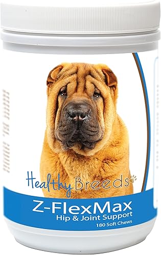 Healthy Breeds Soporte chino Shar Pei Z-Flex Max para cadera y articulaciones para perro, 180 unidades