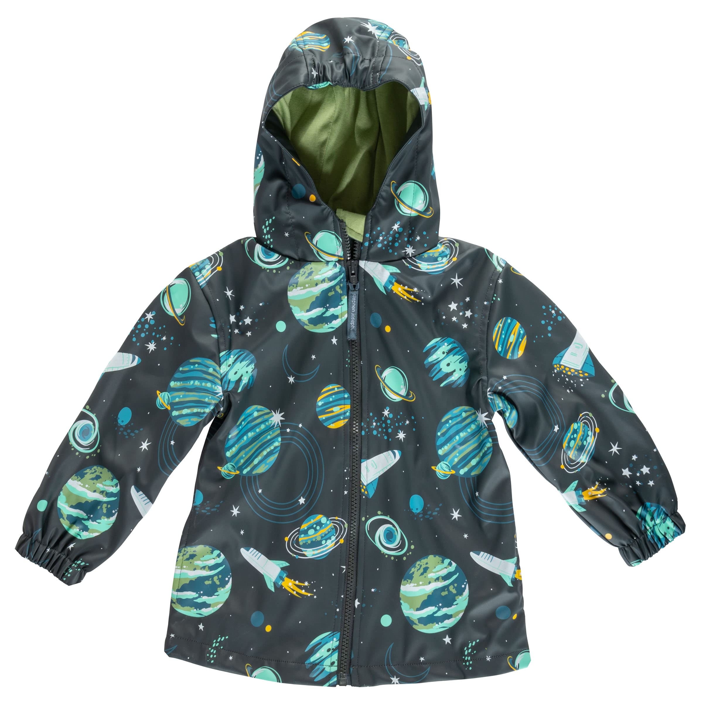 Stephen Joseph Unisex Kids Dark Gray Space Child Raincoat, 7-8 Years Us