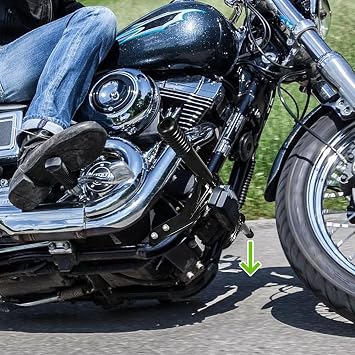 Wsays Front Engine Guard Crash Bar Flat-Out Highway Peg Bar Compatible with Harley Dyna Fat Bob Street Bob Super Glide Low Rider with Mid Control 2006-2017 Models