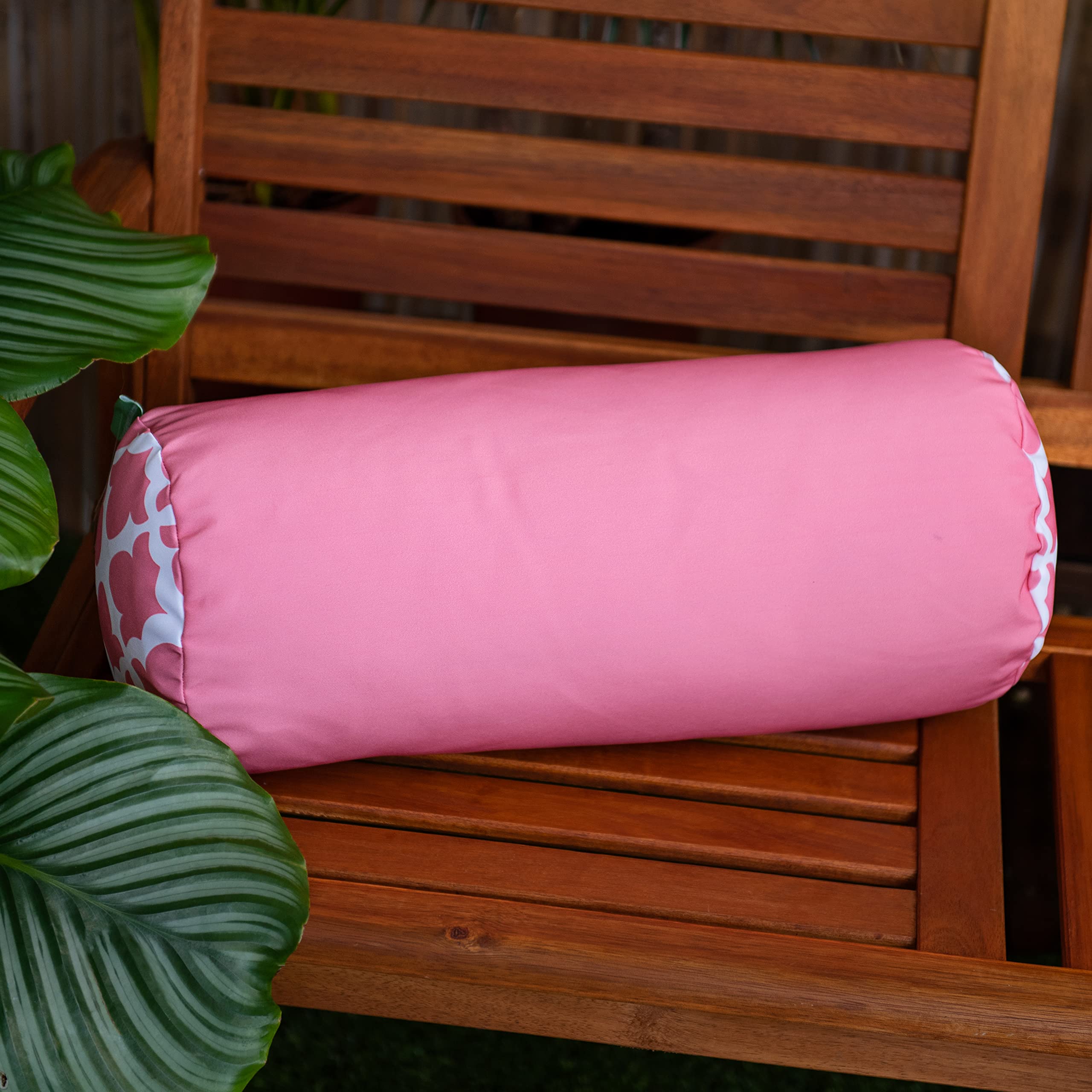 Gardenista Coussin Renforcé de Jardin Extérieur | Patio Fauteuil en Rotin Meubles à Motifs Coussin | Étanche | Rembourrage en Flocons de Mousse Hypoallergénique (Solid/Arabesque Pink)