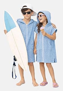 Denokids Unisex Çocuk Plaj Havlusu Havlu Bornoz Kapüşonlu Fermuarlı Standart