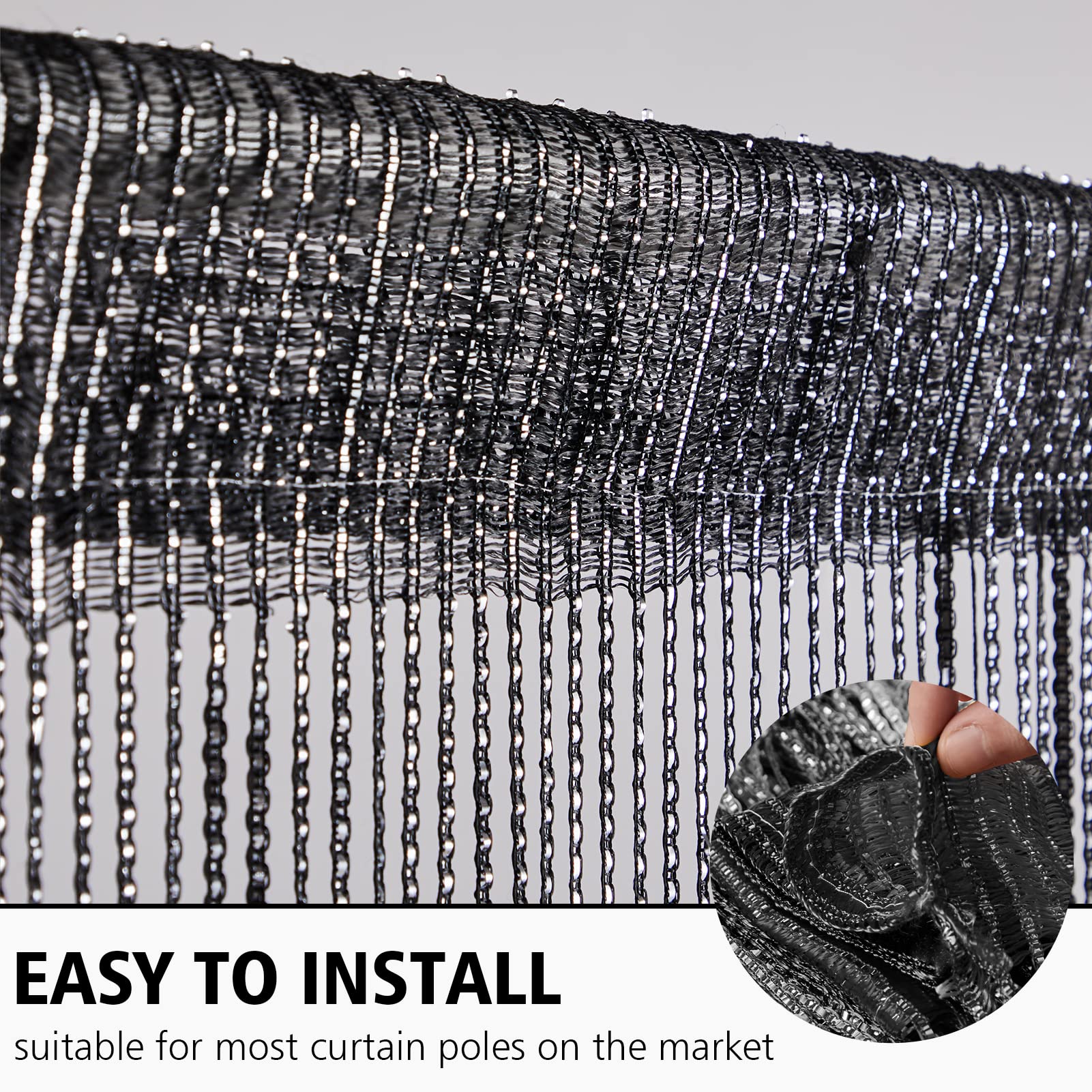 Rideau De Porte, 100 X 200Cm Rideau De Porte Anti Mouche Rideaux Fils