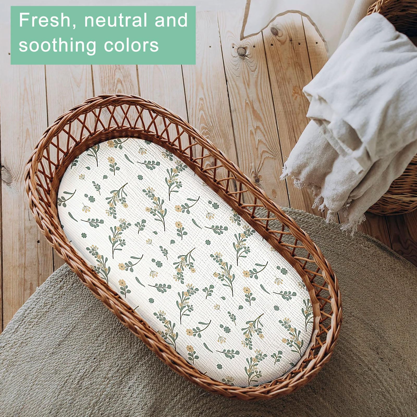 Sábana Bajera para Capazo y Cuna de Bebé 70X35cm - Funda y Cubre Colchón para Carrito