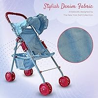 Vista 6 de Mi primer cochecito de muñeca bebé para niños pequeños de 3 años, niñas pequeñas Cochecito de bebé plegable para muñecas, cochecito de juguete