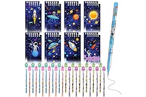 Yeaqee 48 Pieces Space Party Favors, Assortment of Spiral Notepads, Gel Ink...