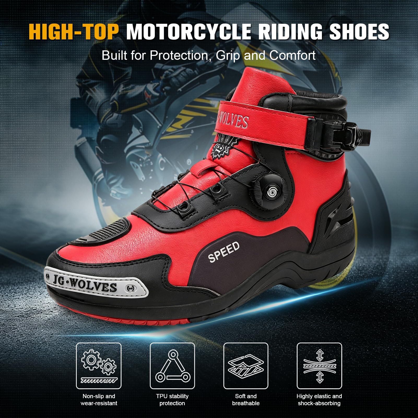 Vented Botas Moto Hombre Cuero Zapatillas ATOP Verano Calzado Motorista