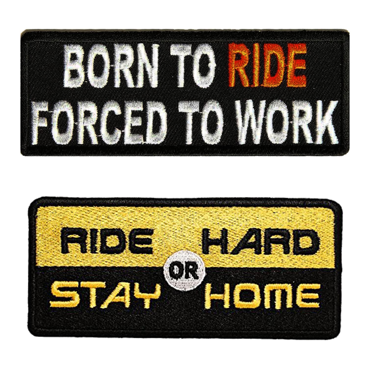 Motohog Unique Embroidered Iron & Sew on Patch Combo (Born Biker Combo)