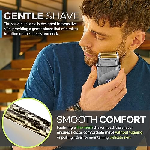 Miniatura 7 de Hal&Hol Recortadora eléctrica profesional inalámbrica de pelobarba y afeitadora de papel de aluminio para hombres, kit completo de peluquería con