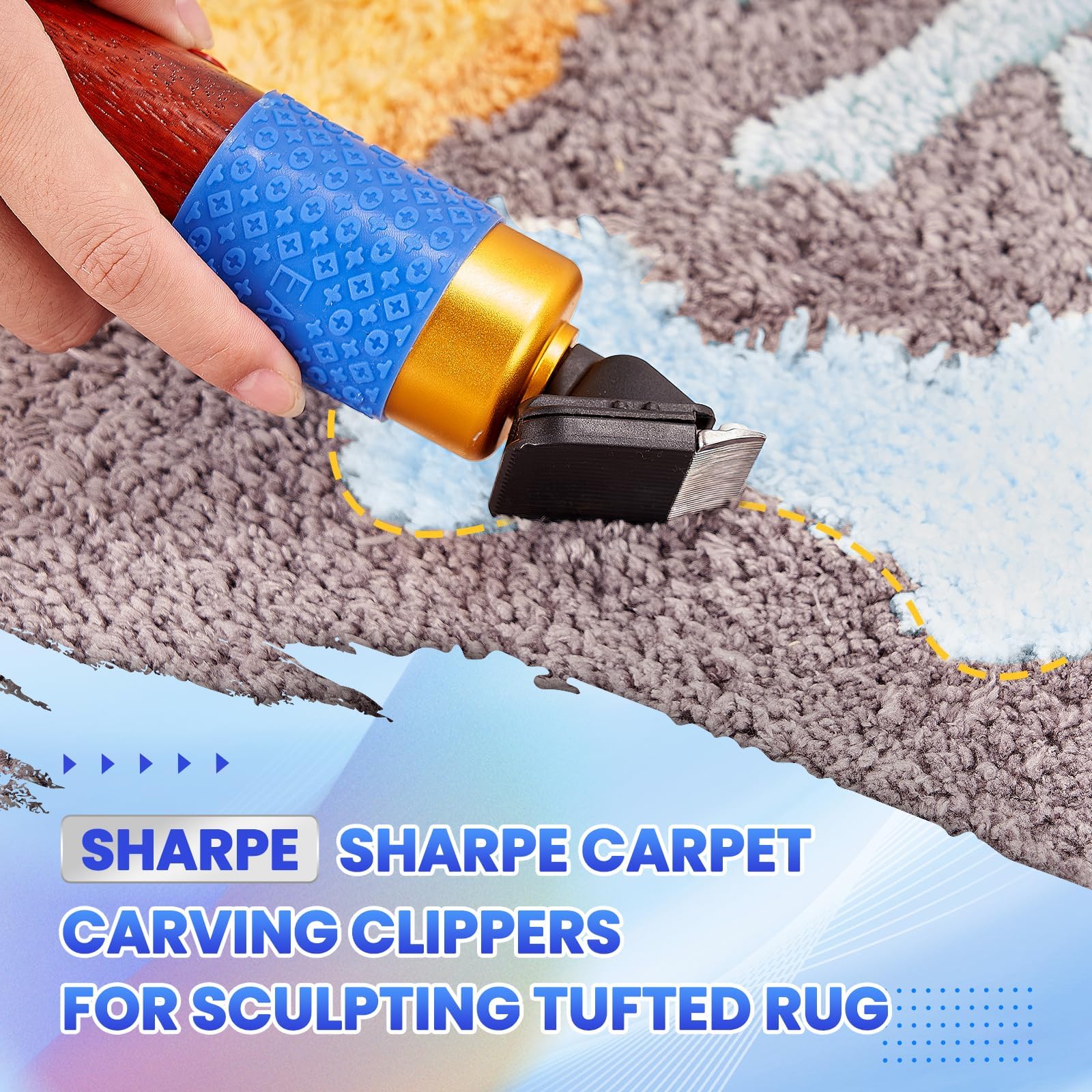 Riiai 2024 New Tufting Gun Starter Kit with Tufting Frame, Tufting Gun Cut Pile&Loop Pile, 29.5”x 29.5”, 200W Carpet Trimmer-Rug Tufting Gun Making Kit for Rug Tufting