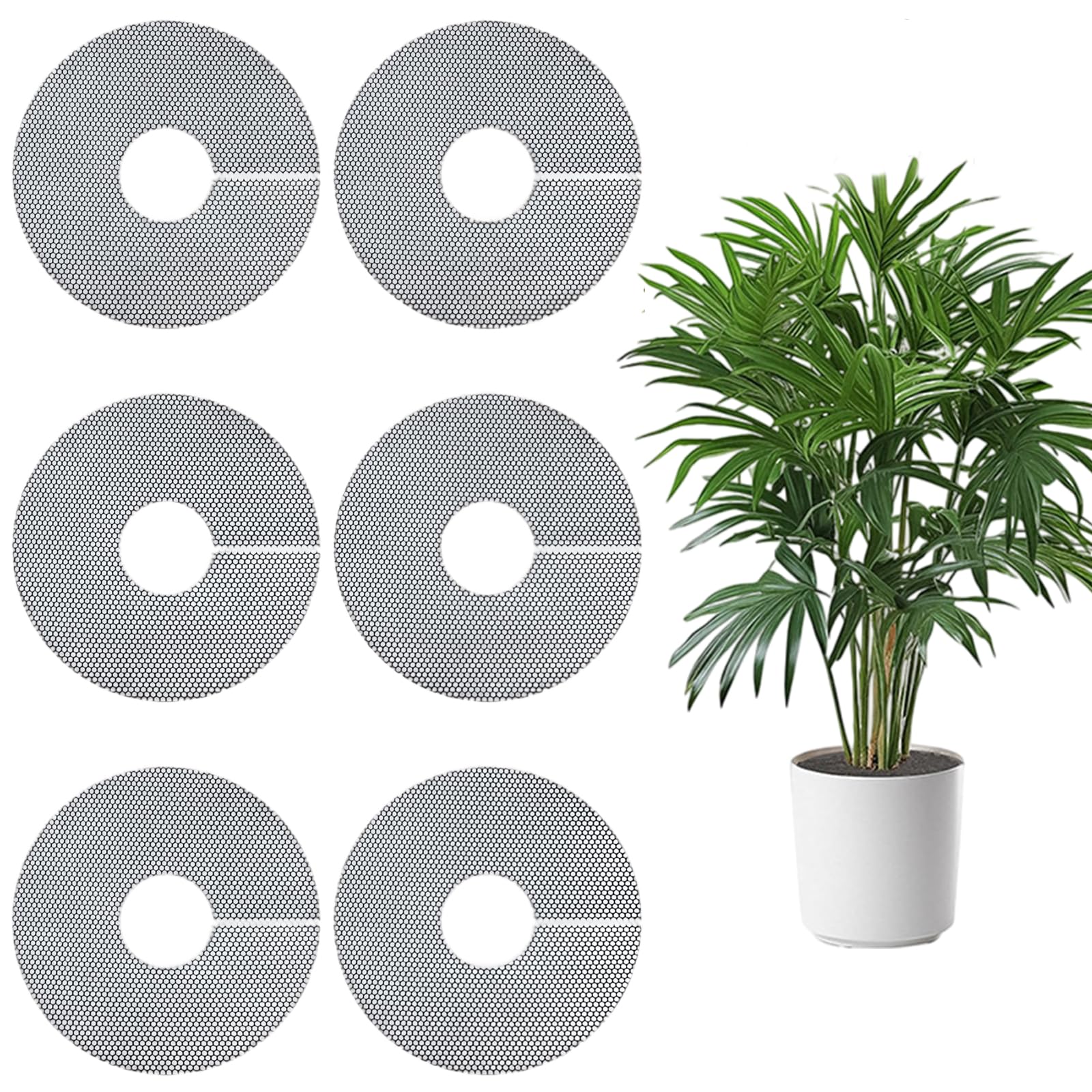 Blumentopfgitter, 6 Unidades de Rejilla y Cubierta Protectora de Plantas, Red de protección de 30 cm para Gatos y Animales, protección para jardín y balcón