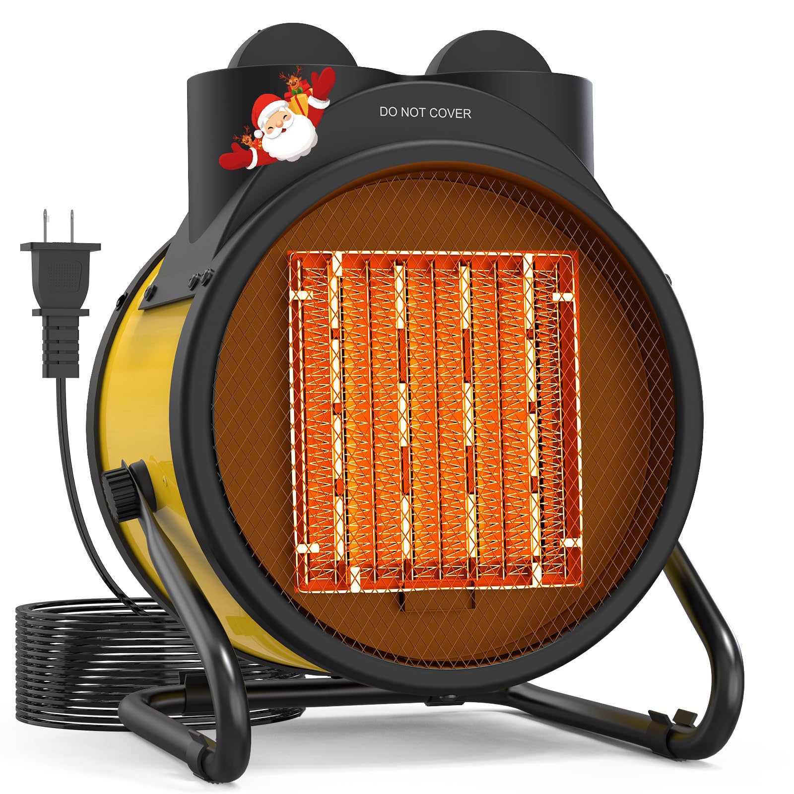 Buyplus Outdoor Heaters for Patio, 1500W Electric Garage Heater with 90°Adjustable Angle, Overheat Protection &amp; 2S Fast Heating, Greenhouse Heater for Patio, Garage, Greenhouse, Indoor Outdoor, Yellow