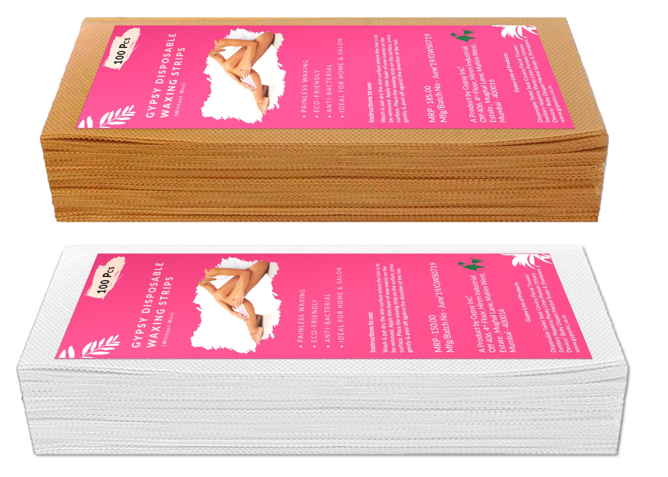 Gypsy Non-woven Body Waxing Strips - 600 Pcs - Pack of 10 - White - Hair Removal Wax Strips for Full Body, Face, Legs, Underarms, Facial Eyebrow - Disposable & Anti-Bacterial. (B0829WXM1X) Amazon Price History, Amazon Price Tracker