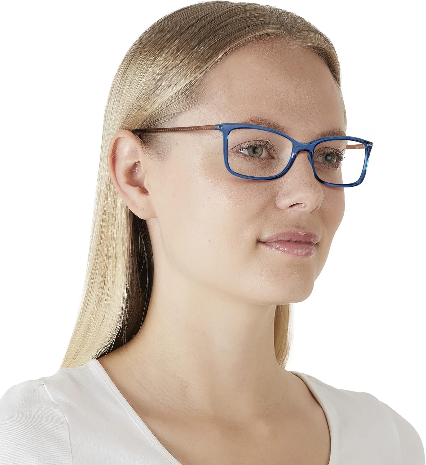Vogue Eyewear Women's Vo5305b Rectangular Prescription Eyewear Frames Transparent Blue/Demo Lens 54 Millimeters image 6 of 6 B089FQKT56