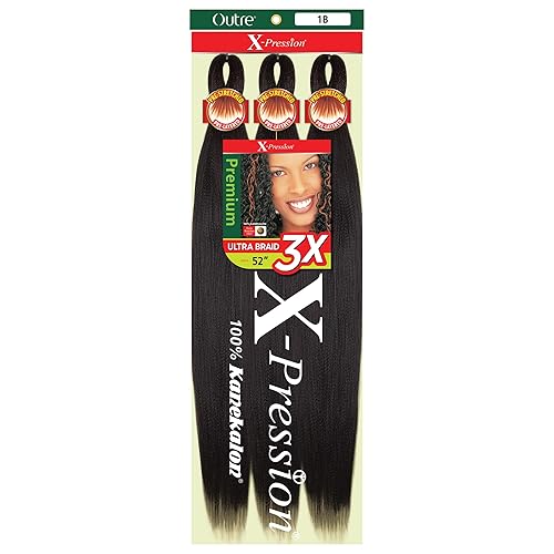 Outre X-Pression Braid-Trenza preestirada de 52 pulgadas, 3 paquetes de 5 (2T1B130S)