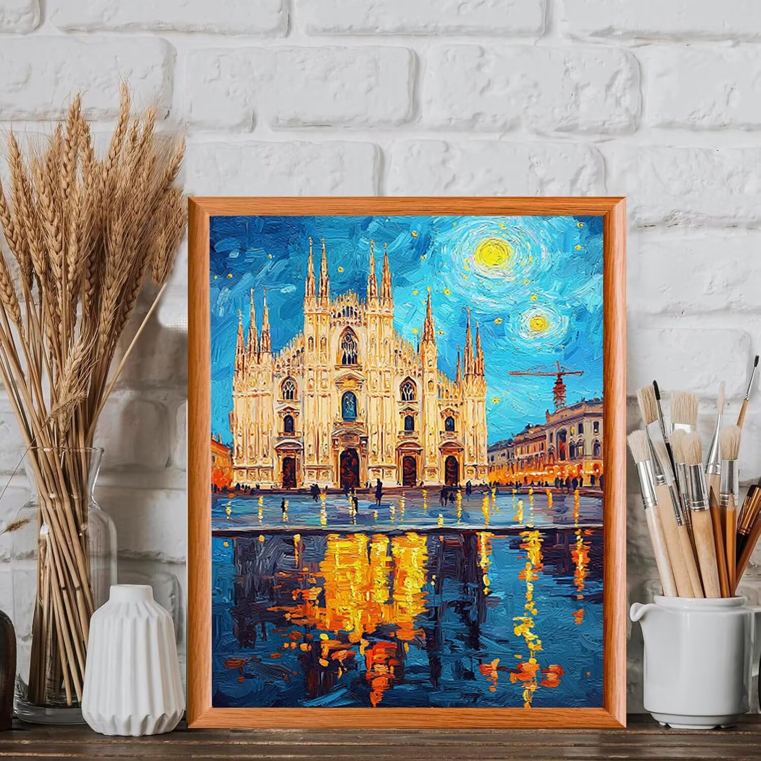 Kościół pod gwiaździstym niebem farba po numerach dla dorosłych 71 x 80 cm