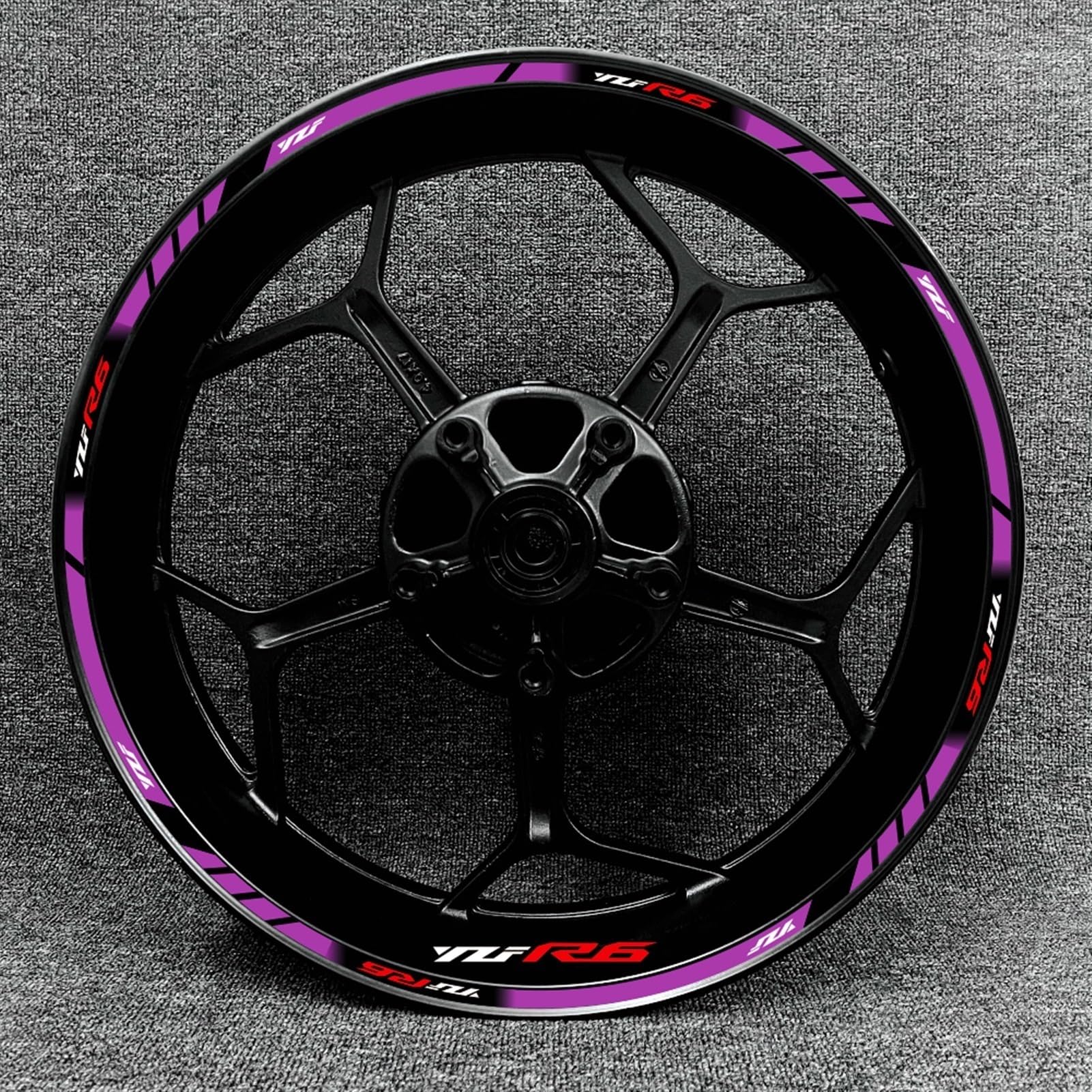 Motorcycle Racing Equipment Accessories Wheel Tire Rim Adhesive Reflective Decal Sticker for Yamaha YZF R6 Decorative(Color8)