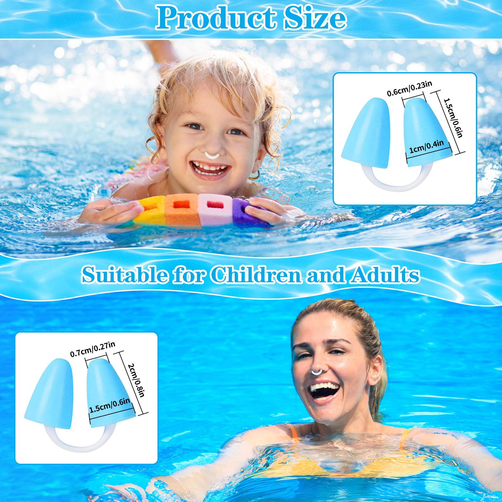 Pinzas Nariz Natación Silicona Tapón Nariz Clip Natación Surf Rafting Buceo Adultos Azul